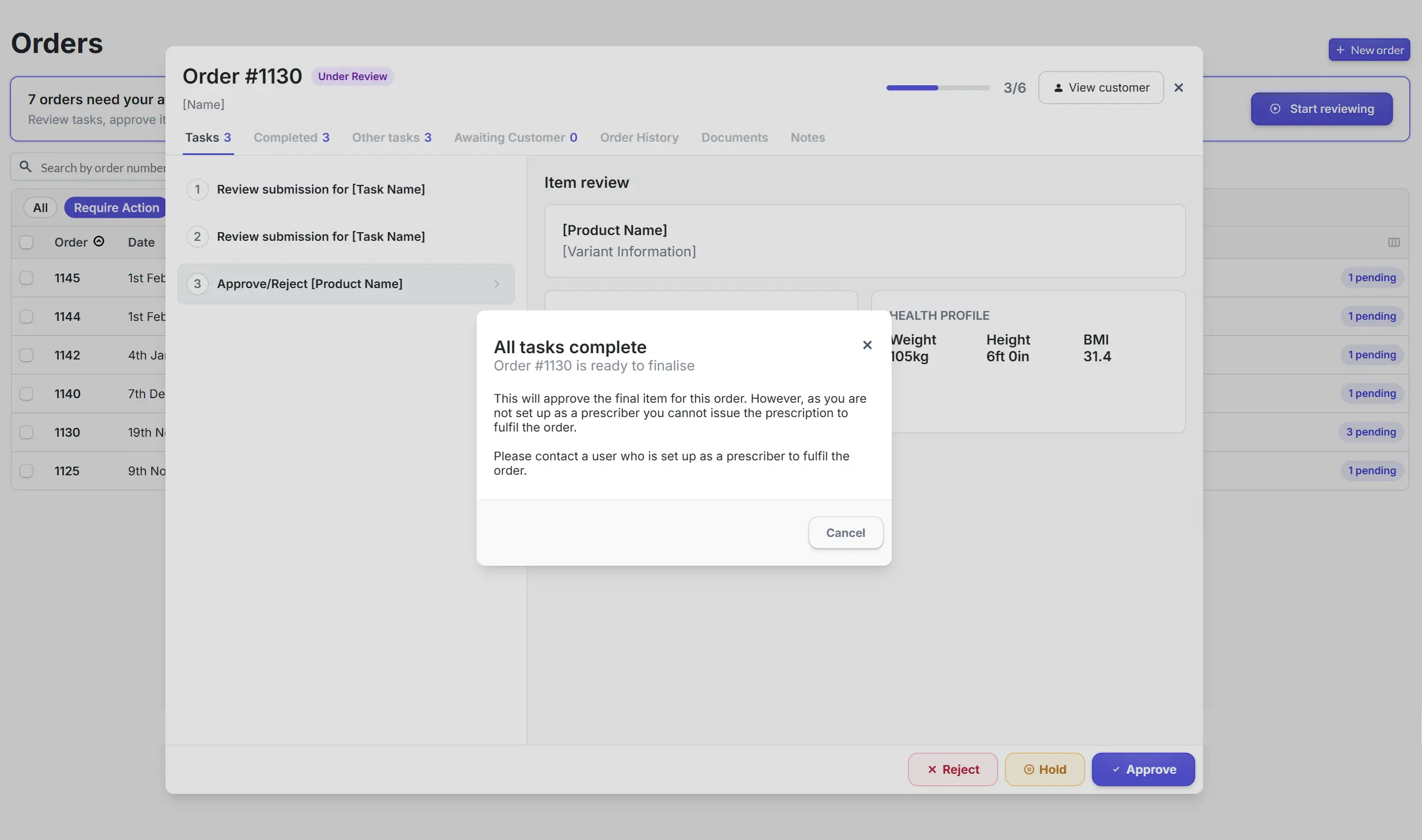 Non-prescriber finalisation notice