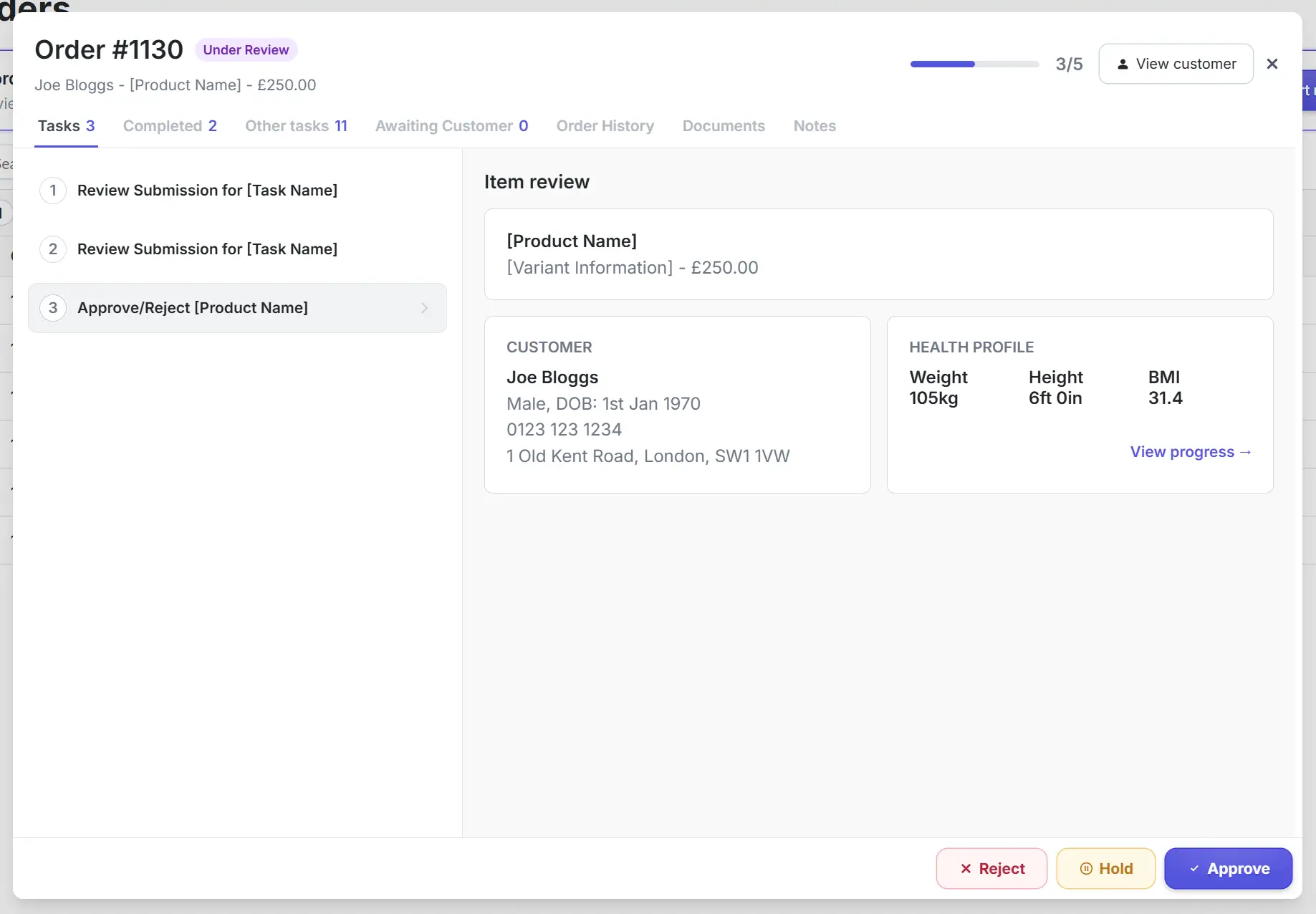 Approval task review